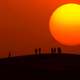 The sun sets on the Moroccan portion of the Sahara Desert.